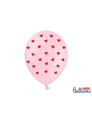 Ballonnen hartjes roze (6st)