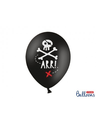 Ballonnen zwart "ARR!" (6st)