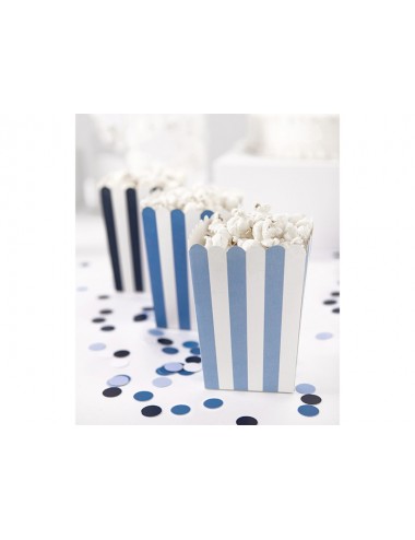 Popcorn beker blauw/wit (6st)