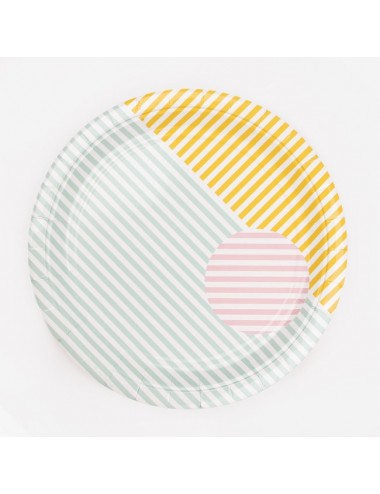 Papieren bordjes pastel (8st)
