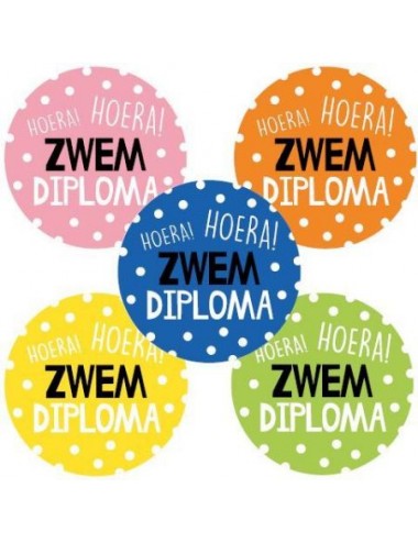 Sticker "Hoera zwemdiploma"...