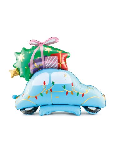 Staande Folieballon Kerstauto