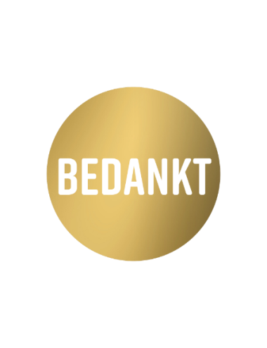 Sticker goud "bedankt"...