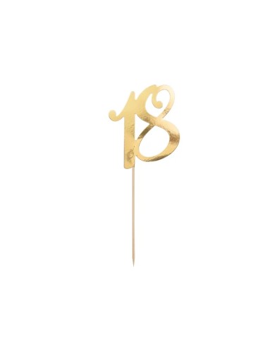 Gouden Cake topper "18"