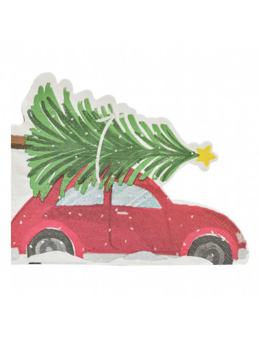 Servetten Kerstauto (16st)