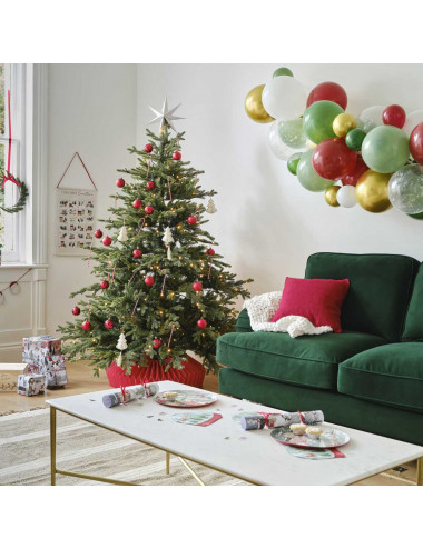 Honeycomb Kerstboomrok Rood